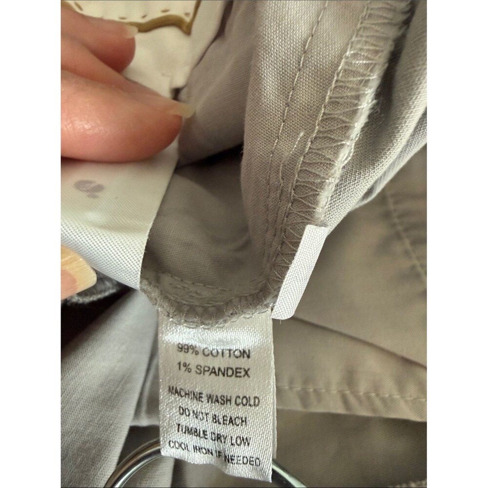 LOFT Gray Taupe Cotton Bootleg Cotton Pants Marisa Style Size 8 - Picture 7 of 13